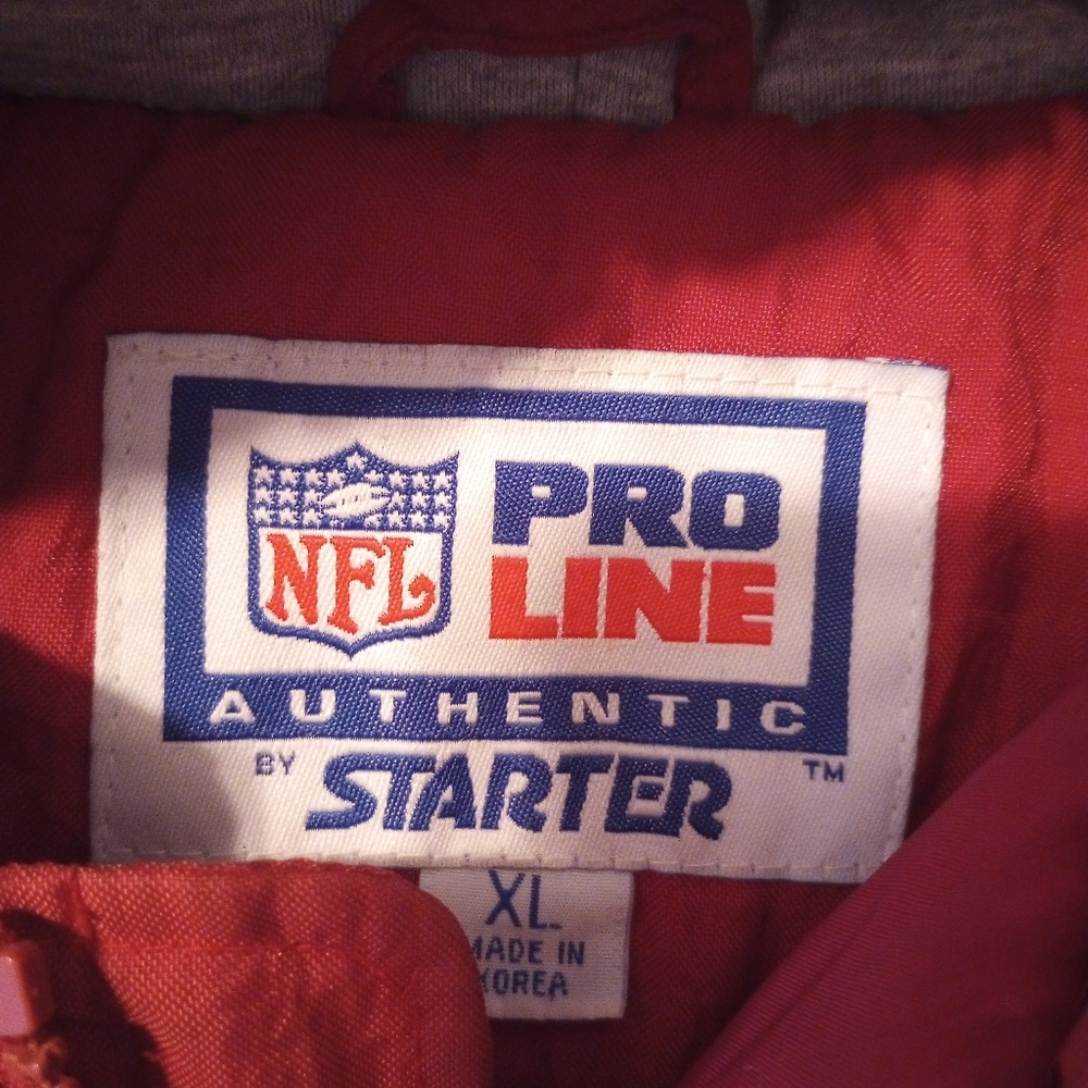 Authentic Starter jacket pro line NFL San Francisco 49ers Y2K 90s coat Red Gold - Picture 5 of 7